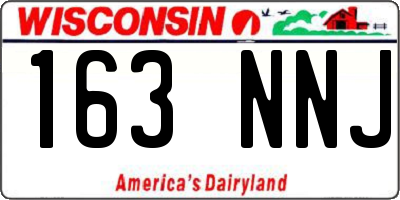 WI license plate 163NNJ