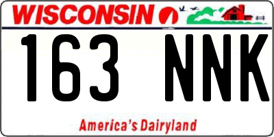 WI license plate 163NNK