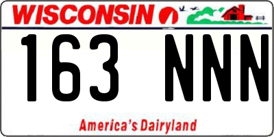 WI license plate 163NNN