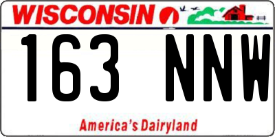 WI license plate 163NNW