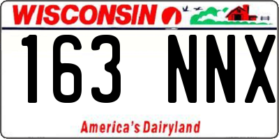 WI license plate 163NNX