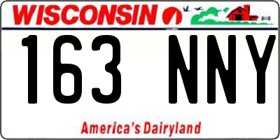 WI license plate 163NNY