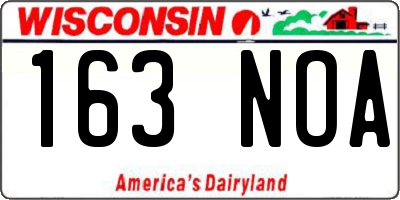 WI license plate 163NOA