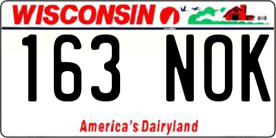 WI license plate 163NOK