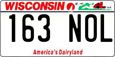 WI license plate 163NOL