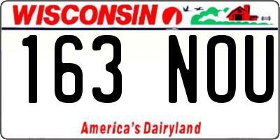 WI license plate 163NOU