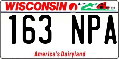 WI license plate 163NPA
