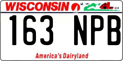 WI license plate 163NPB