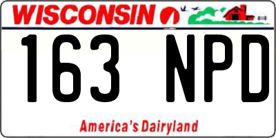WI license plate 163NPD