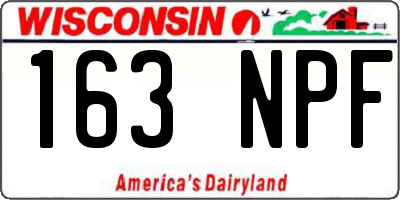 WI license plate 163NPF