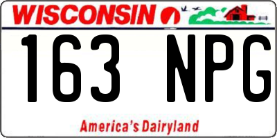 WI license plate 163NPG