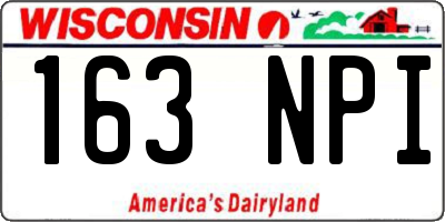 WI license plate 163NPI