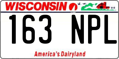 WI license plate 163NPL