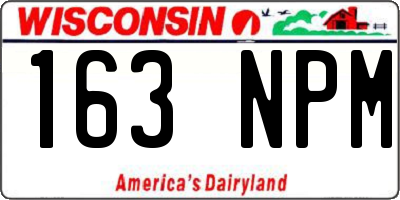 WI license plate 163NPM