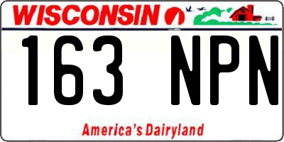WI license plate 163NPN