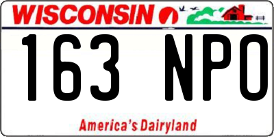 WI license plate 163NPO