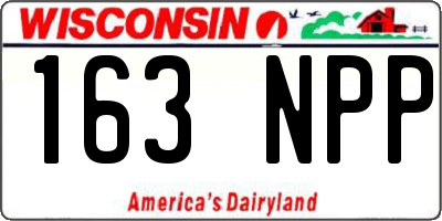 WI license plate 163NPP