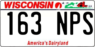 WI license plate 163NPS