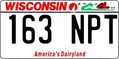 WI license plate 163NPT
