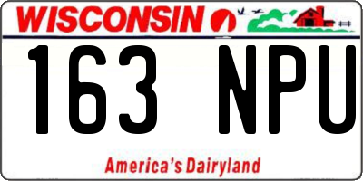 WI license plate 163NPU