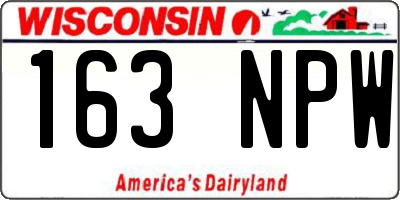 WI license plate 163NPW