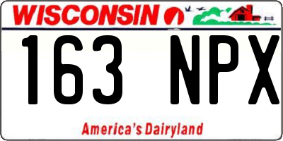 WI license plate 163NPX