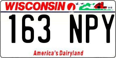 WI license plate 163NPY
