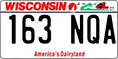 WI license plate 163NQA