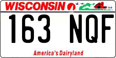WI license plate 163NQF