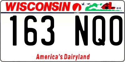 WI license plate 163NQO