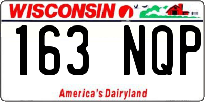 WI license plate 163NQP