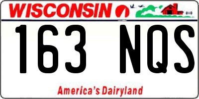 WI license plate 163NQS