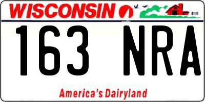 WI license plate 163NRA