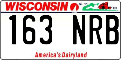 WI license plate 163NRB