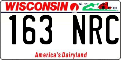 WI license plate 163NRC