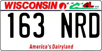 WI license plate 163NRD