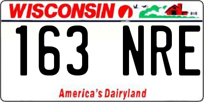 WI license plate 163NRE
