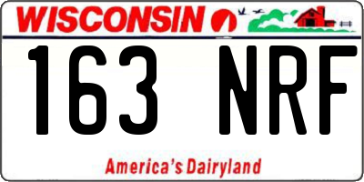 WI license plate 163NRF