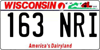 WI license plate 163NRI