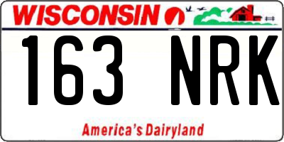 WI license plate 163NRK