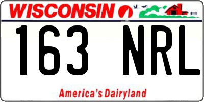 WI license plate 163NRL