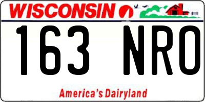 WI license plate 163NRO