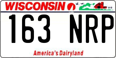 WI license plate 163NRP