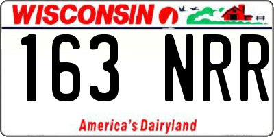 WI license plate 163NRR