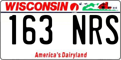 WI license plate 163NRS