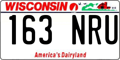 WI license plate 163NRU