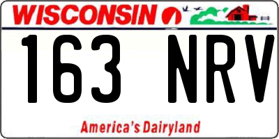 WI license plate 163NRV
