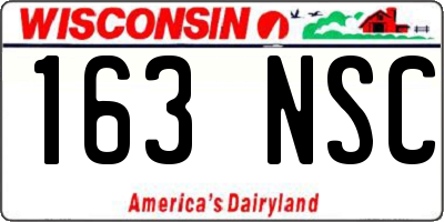 WI license plate 163NSC