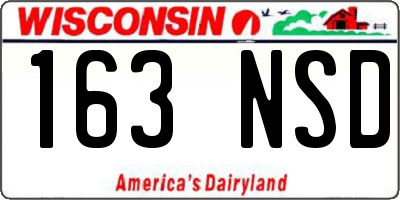 WI license plate 163NSD