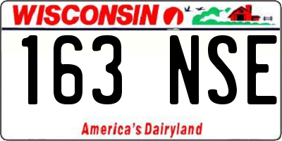WI license plate 163NSE